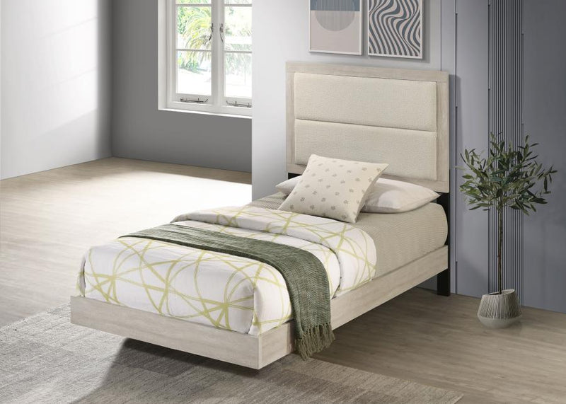 Trenton 54-inch Wood Panel Bed Rustic Cream Twin
