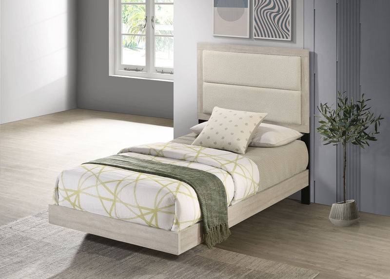 Trenton 54-inch Wood Panel Bed Rustic Cream