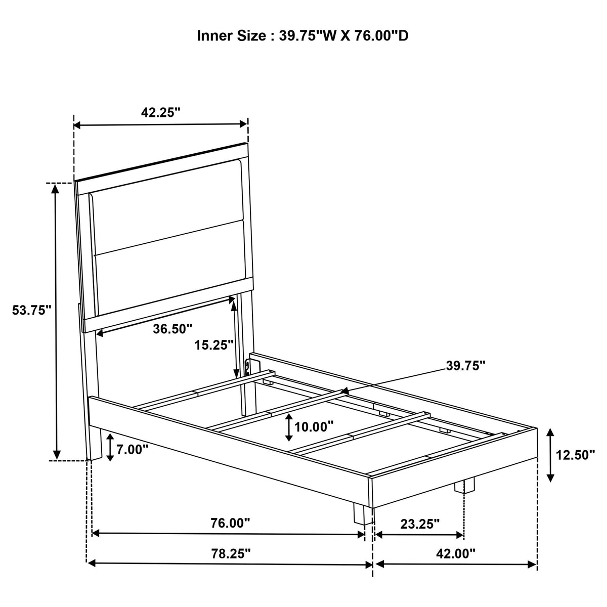 Trenton 54-inch Wood Panel Bed Rustic Cream
