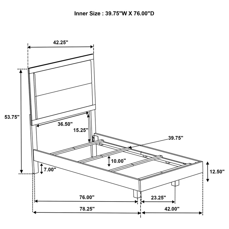 Trenton 54-inch Wood Panel Bed Rustic Cream