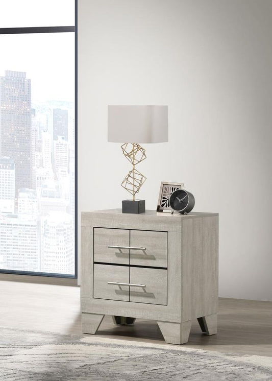 Trenton 2-drawer Nightstand Bedside Table Rustic Cream Default Title
