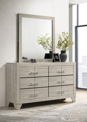 Trenton 6-drawer Bedroom Dresser With Mirror Rustic Cream Default Title
