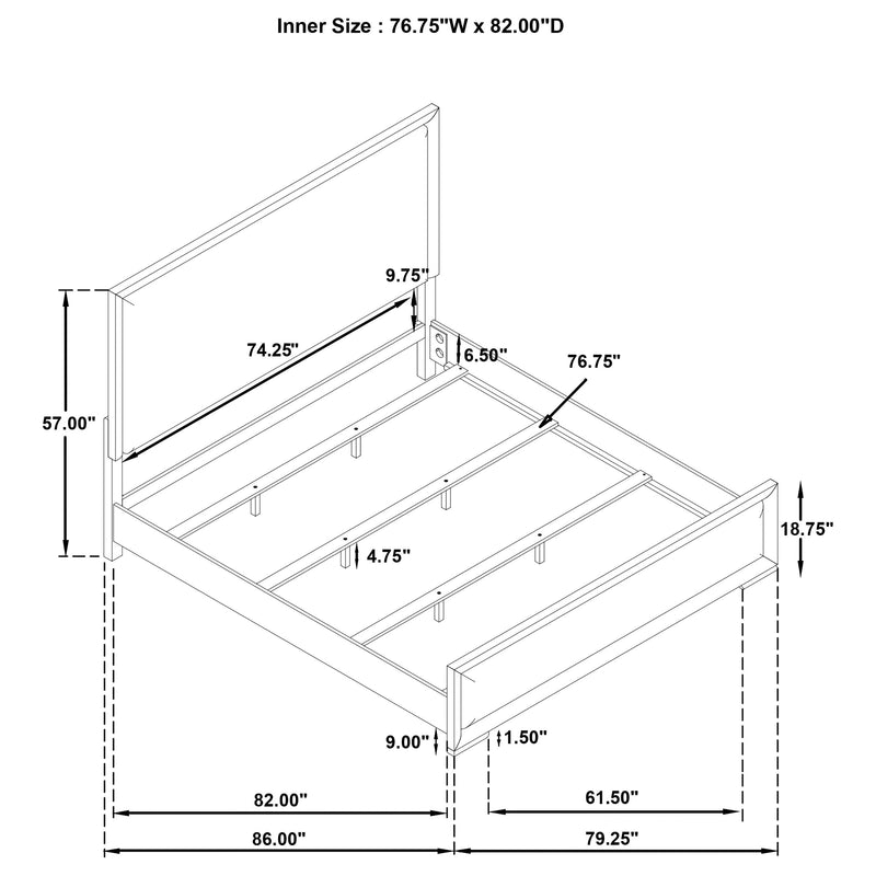Gracemont 57-inch Panel Bed Grey and
