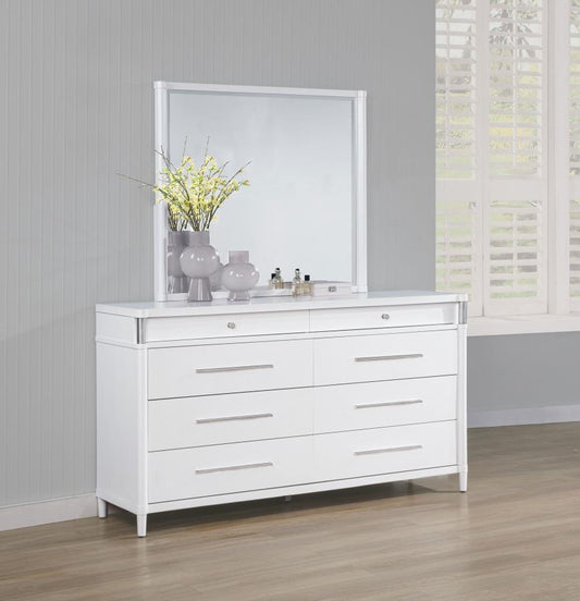 Gracemont 8-drawer Bedroom Dresser with Mirror White Default Title