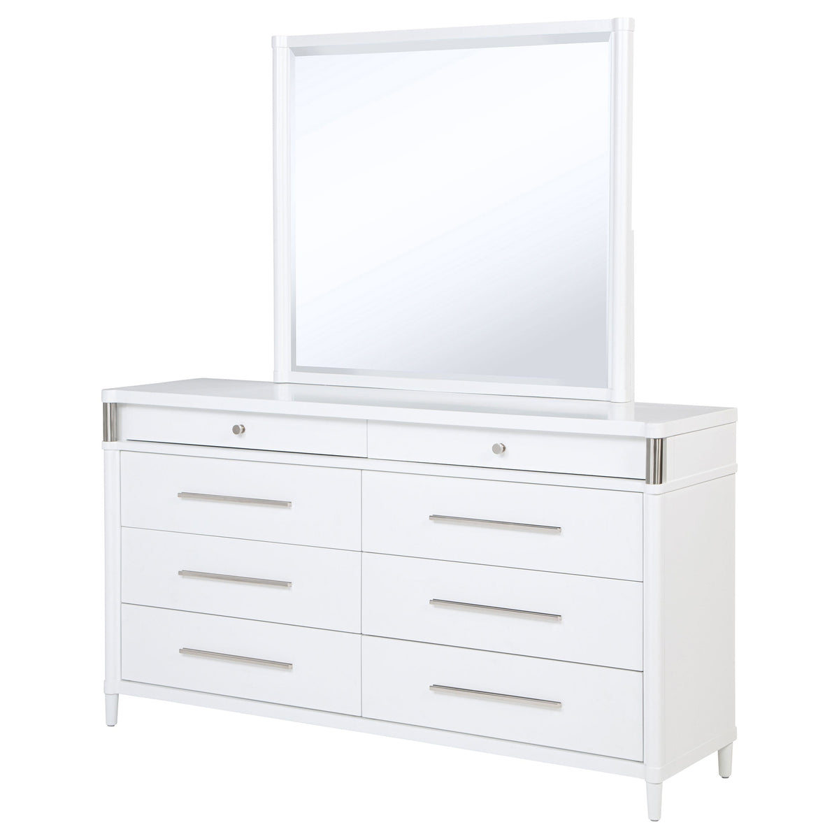Gracemont 8-drawer Bedroom Dresser with Mirror White