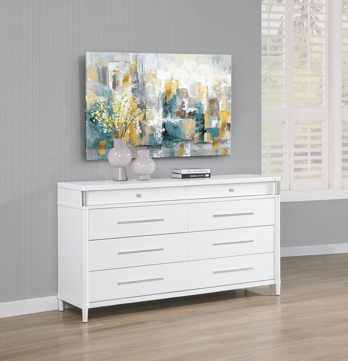 Gracemont 8-drawer Bedroom Dresser Cabinet White