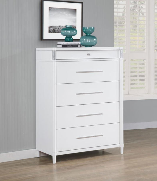 Gracemont 5-drawer Bedroom Chest of Drawers White Default Title