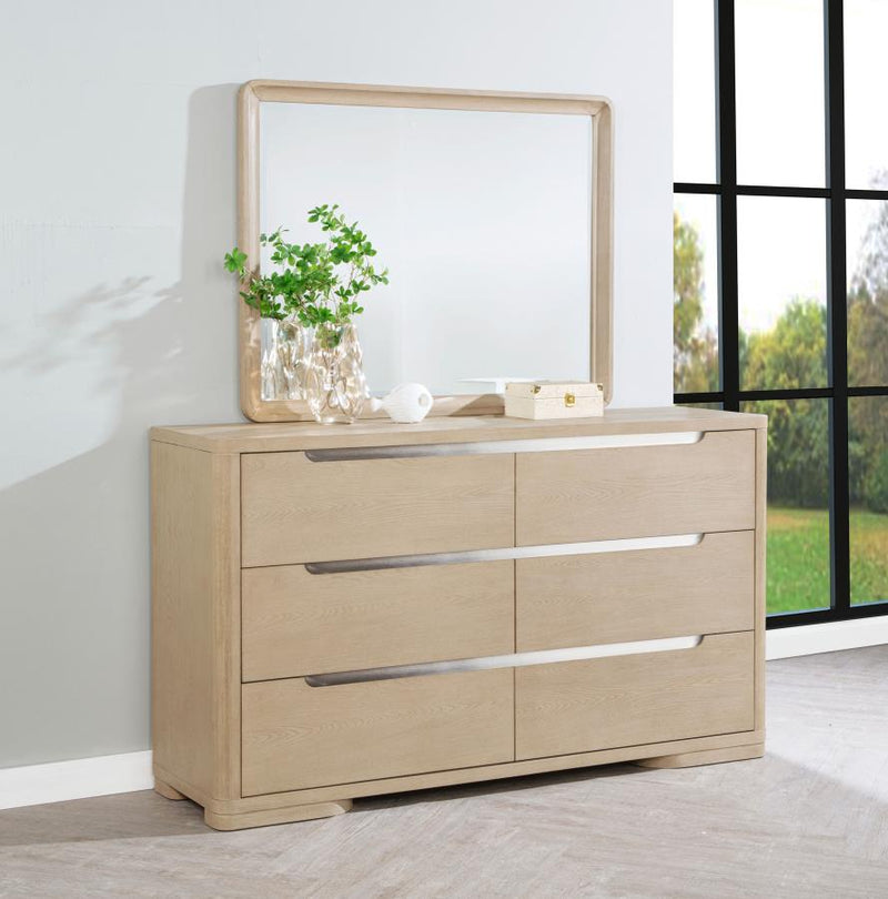 Ladera 6-drawer Bedroom Dresser and Mirror Light Elm Default Title