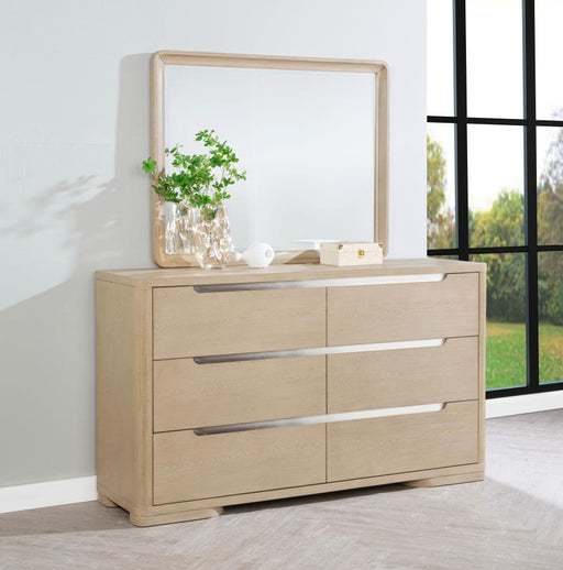 Ladera 6-drawer Bedroom Dresser and Mirror Light Elm Default Title