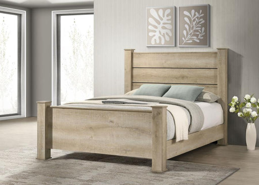 Oakglen 55-inch Panel Bed Weathered Oak Eastern King