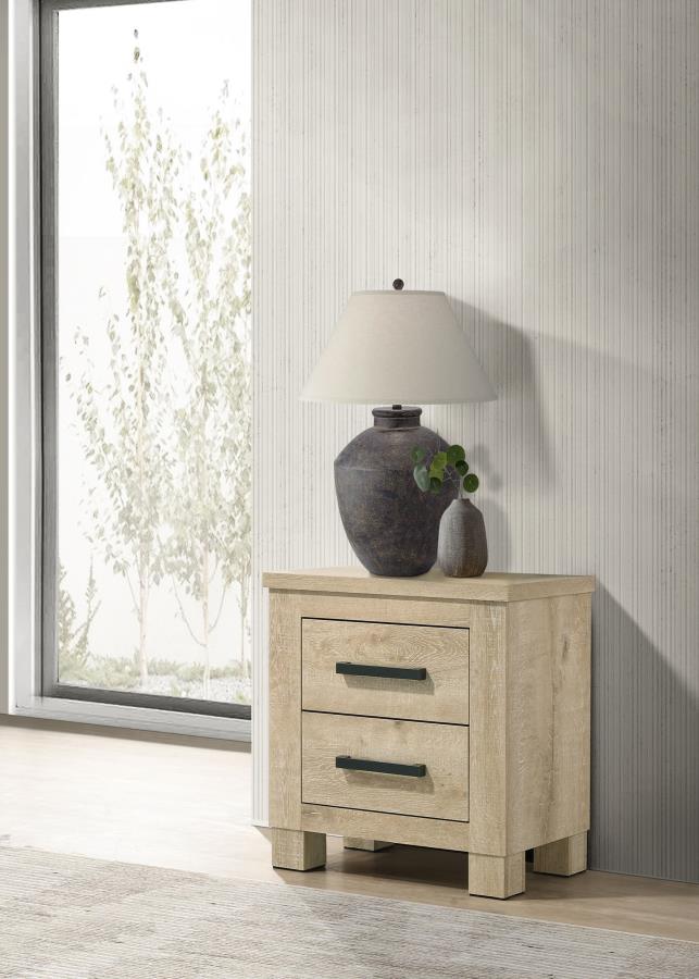 Oakglen 2-drawer Nightstand Bedside Table Weathered Oak Default Title