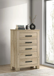 Oakglen 5-drawer Bedroom Chest of Drawers Weathered Oak Default Title