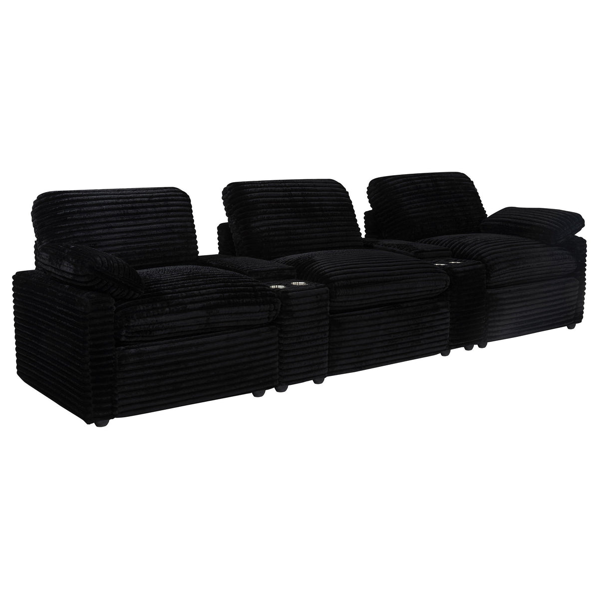 Collins 5-Piece Power Reclining Home Theater Seating Black