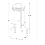 Retro Upholstered Metal Swivel Bar Stool (Set of 2)