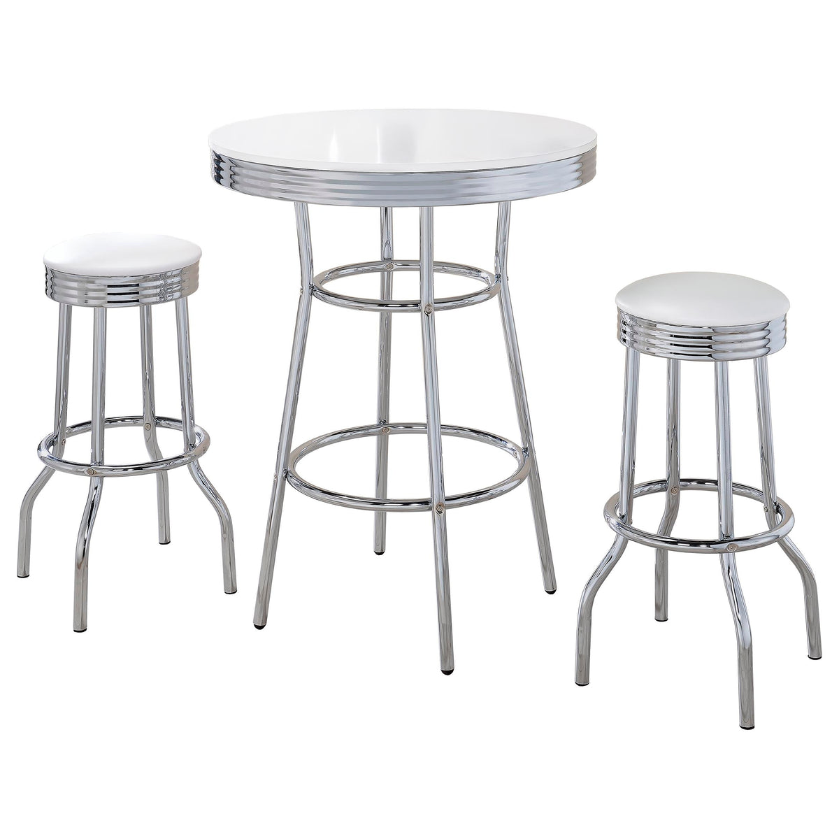 Retro Round 1950s Bistro Pub Bar Table Set