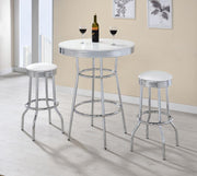 Retro Round 1950s Bistro Pub Bar Table Set White