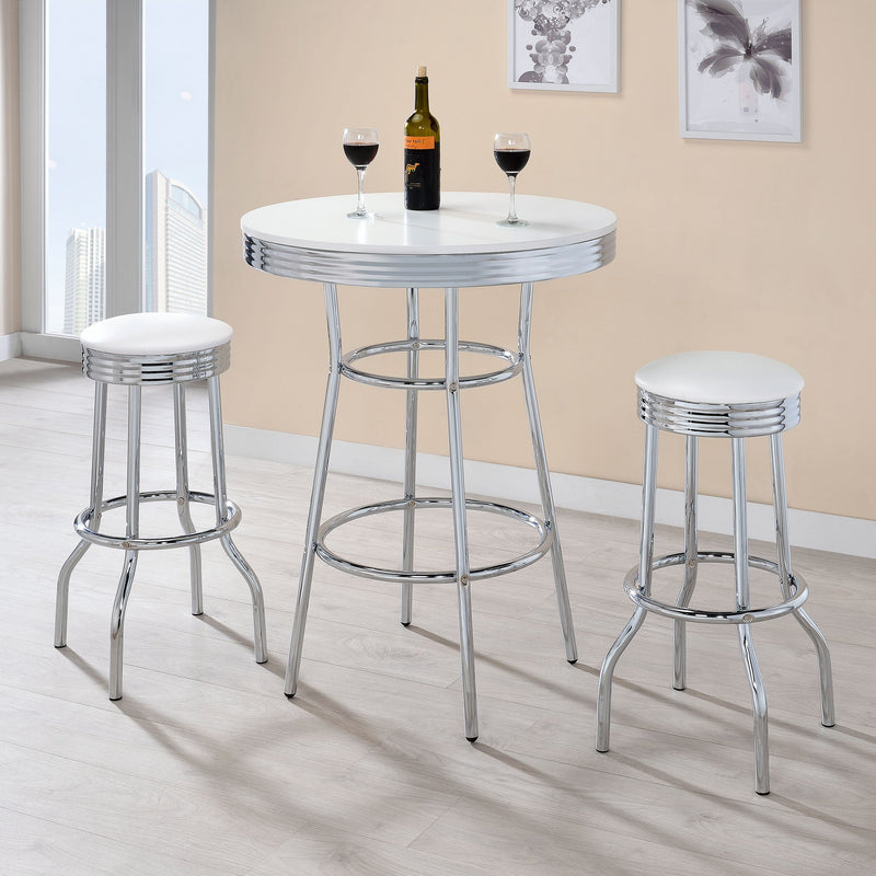 Retro Round 30-inch 1950's Bistro Pub Height Bar Table