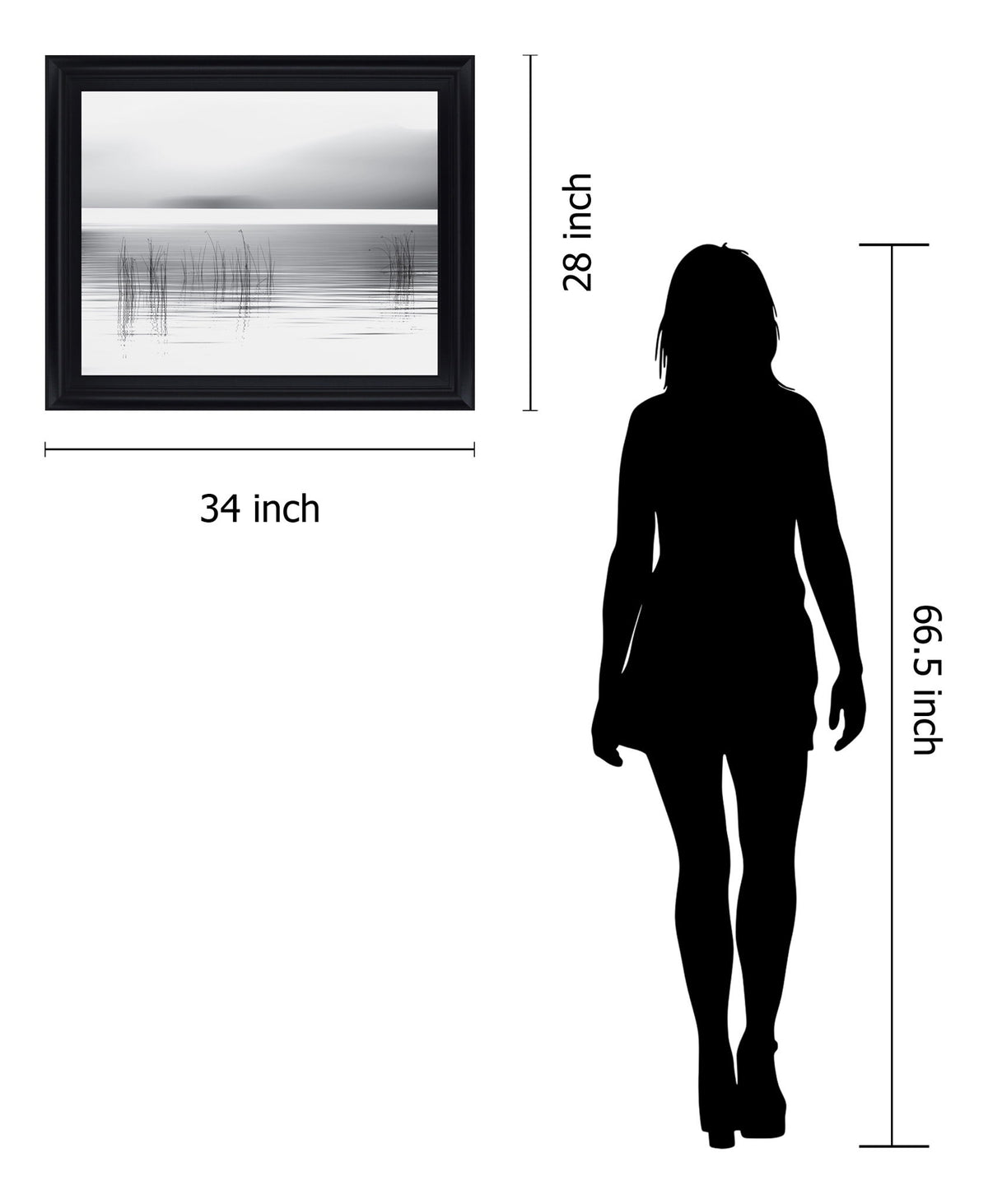 Whispering Reeds - 28" x 34" Framed Wall Art - Gray