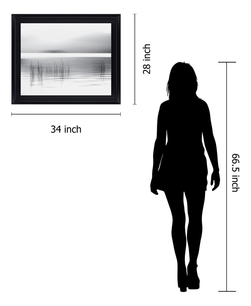 Whispering Reeds - 28" x 34" Framed Wall Art - Gray