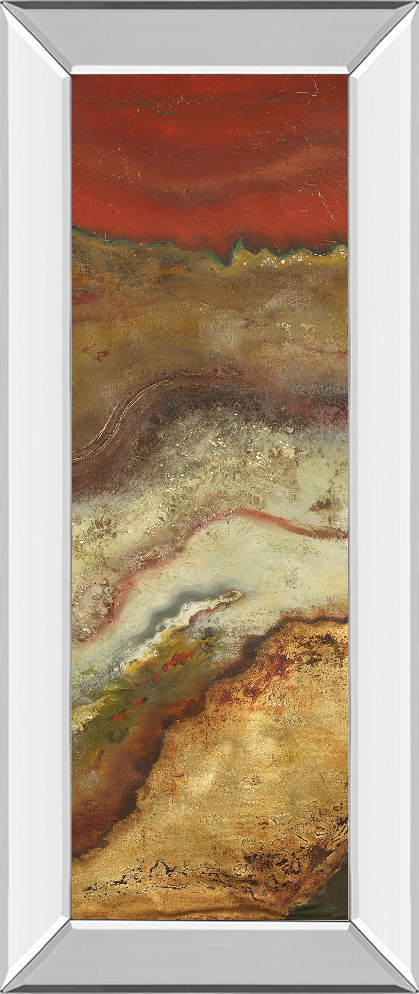 Tierra Panel Il By Patricia Pinto - Mirror Framed Print Wall Art - Light Brown