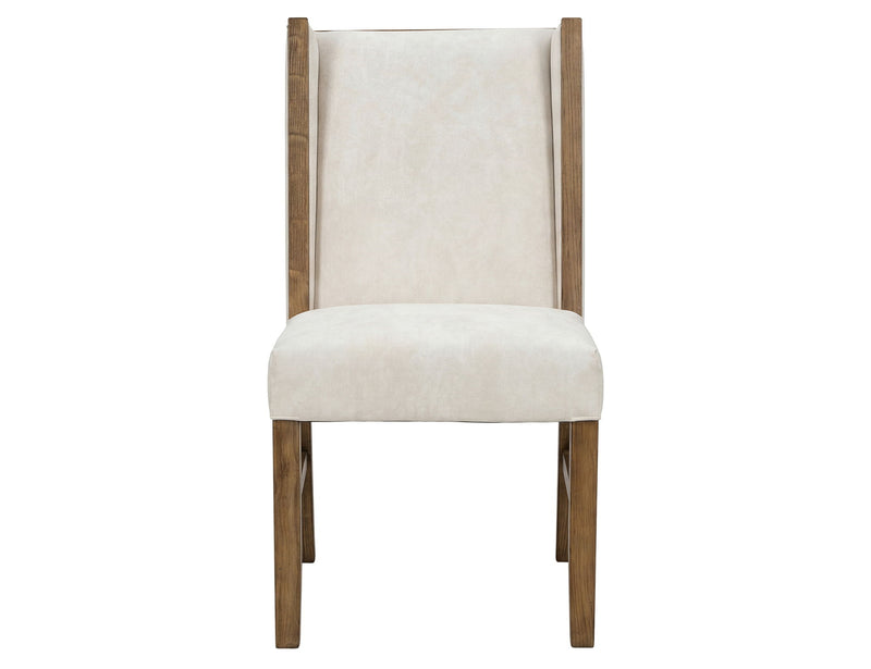 Silver - 39'' Upholstered Chair (Set of 2) - Ivory / Dark Brown
