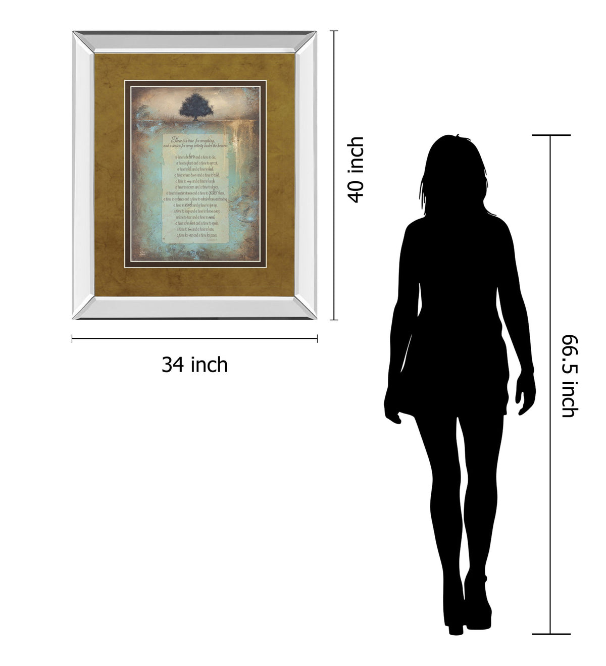 Time For Everything By Brit Hallowell - Mirror Framed Print Wall Art - Light Brown