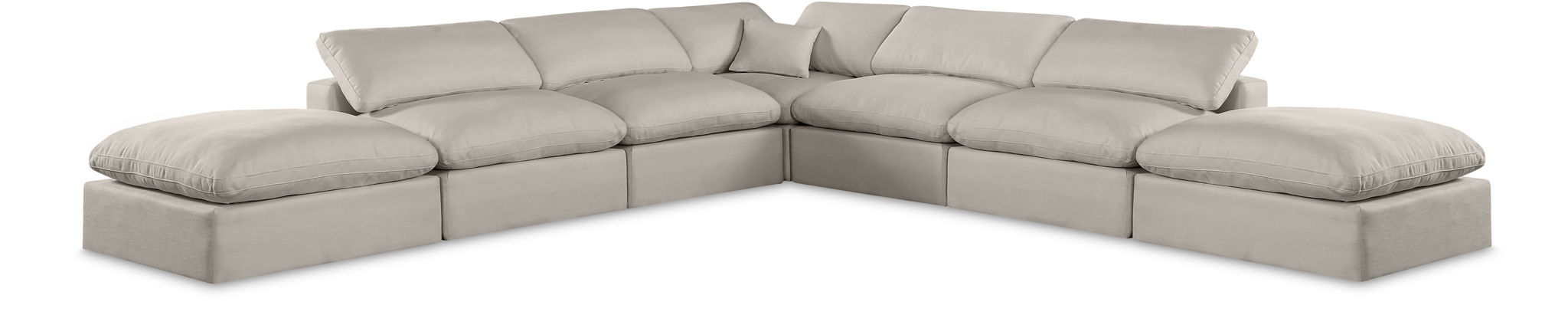 Comfy - 7 Piece Linen Modular Corner Sectional