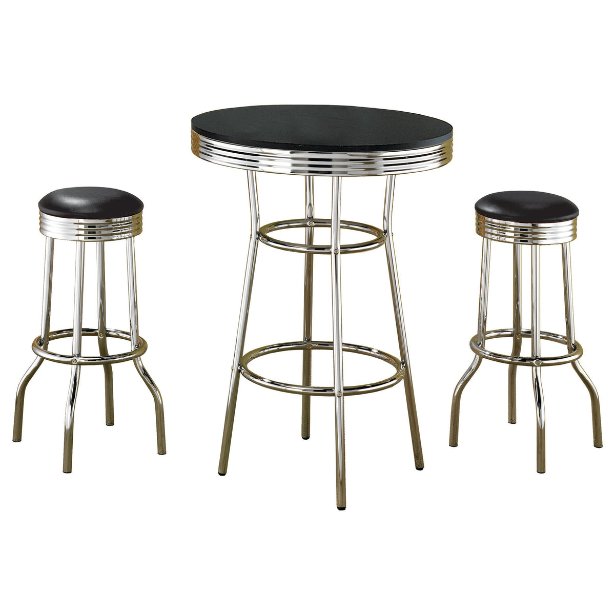 Retro Round 1950s Bistro Pub Bar Table Set