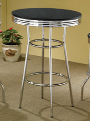 Retro Round 30-inch 1950's Bistro Pub Height Bar Table
