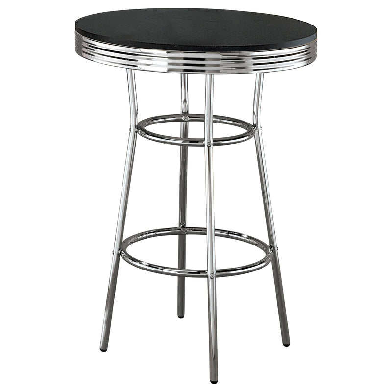 Retro Round 30-inch 1950's Bistro Pub Height Bar Table