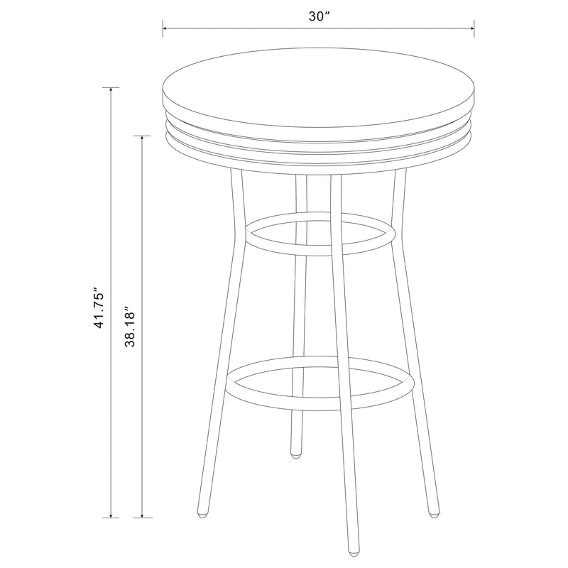 Retro Round 30-inch 1950's Bistro Pub Height Bar Table