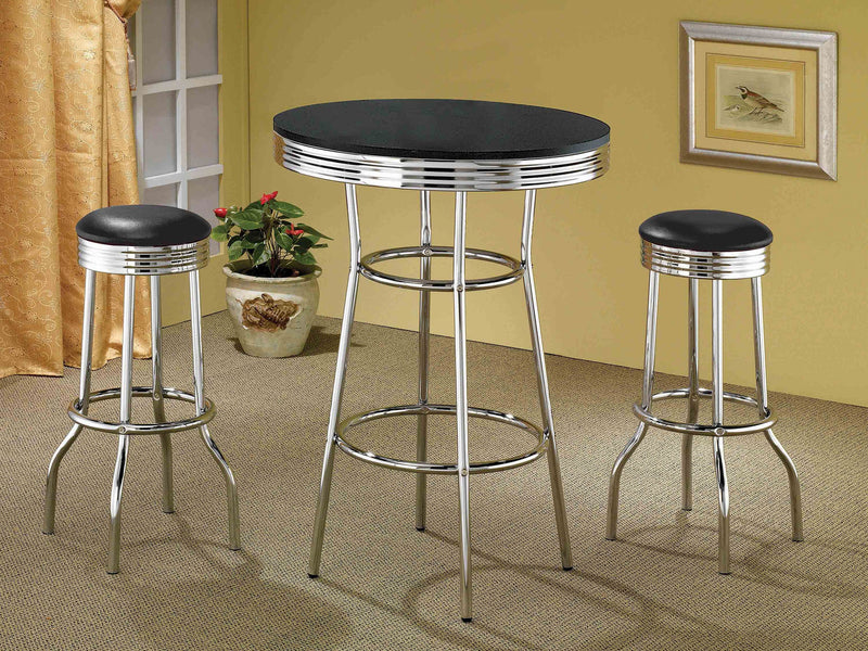 Retro Round 30-inch 1950's Bistro Pub Height Bar Table