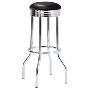 Retro Upholstered Metal Swivel Bar Stool (Set of 2)