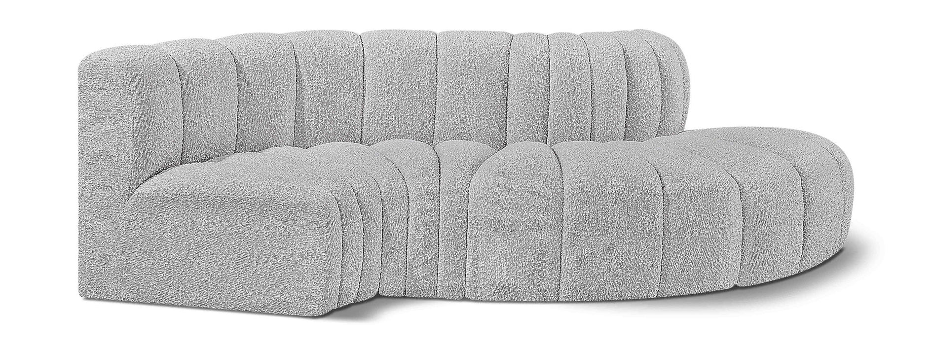 Arc - Boucle Fabric 4 Piece L-Shaped Modular Sofa