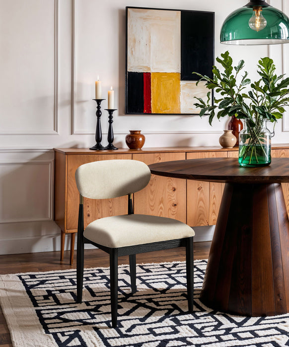 Riccio - Fabric Dining Side Chair (Set of 2) - Black And Gold Frame