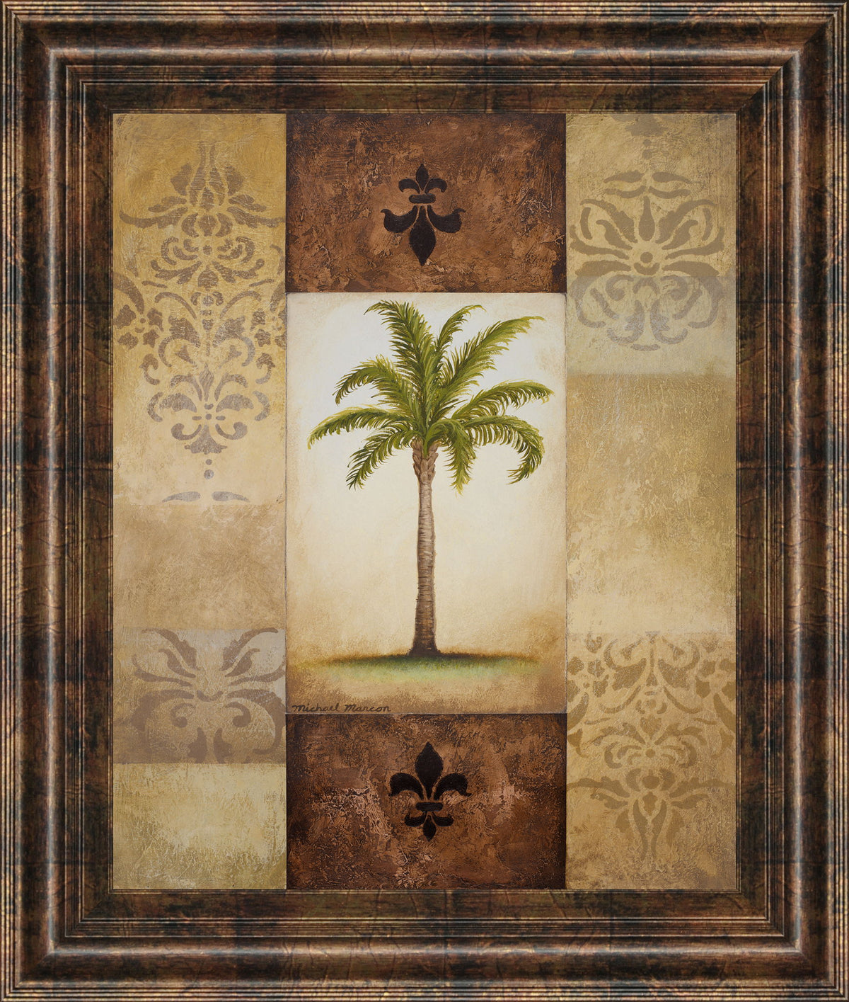 Fantasy Palm I By Michael Marcon - Framed Print Wall Art - Light Brown