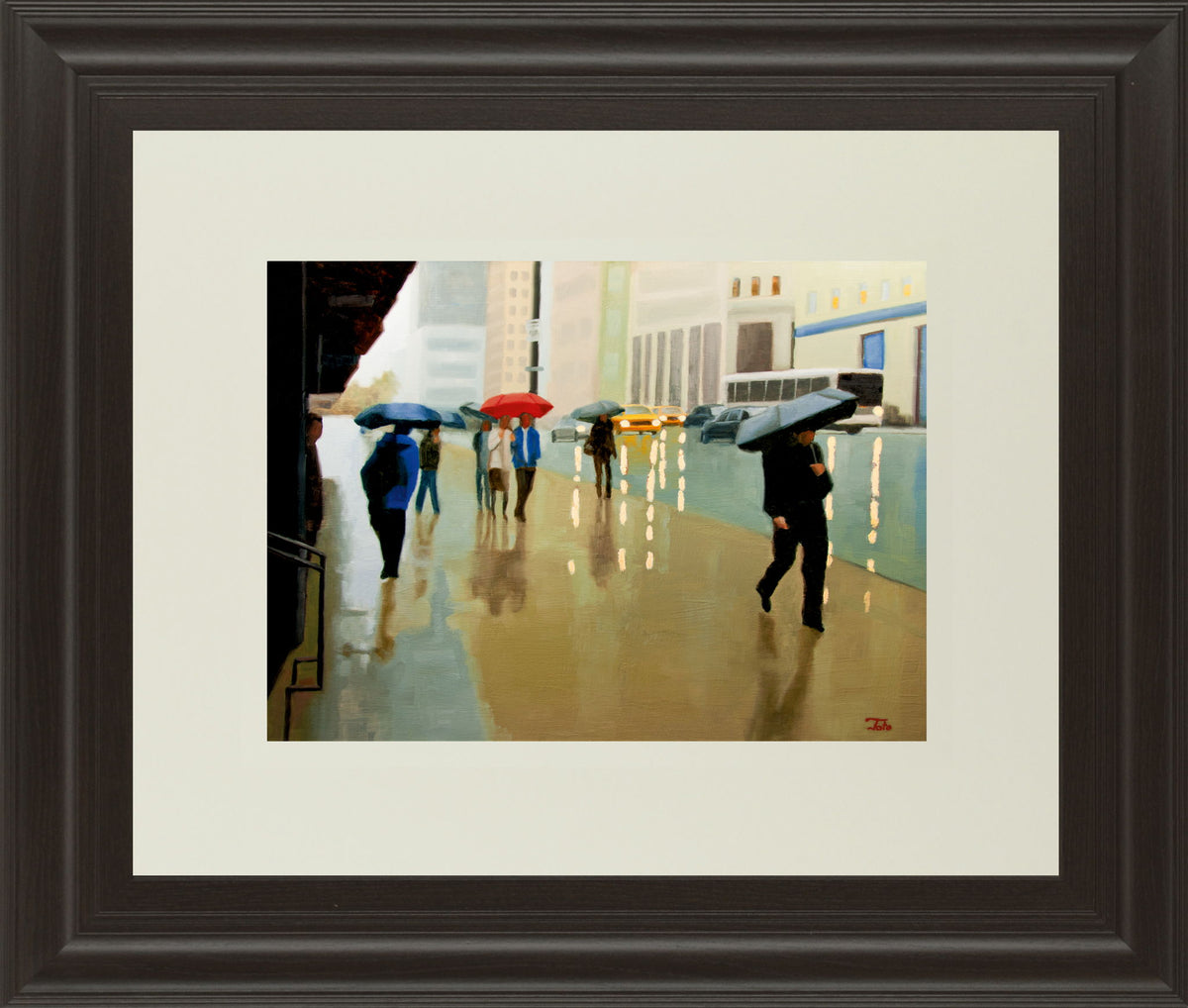 New York State Of Mind By Tate Hamilton - Framed Print Wall Art - Beige