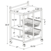 Kelvin 2-shelf Mobile Kitchen Cart Natural Brown and White