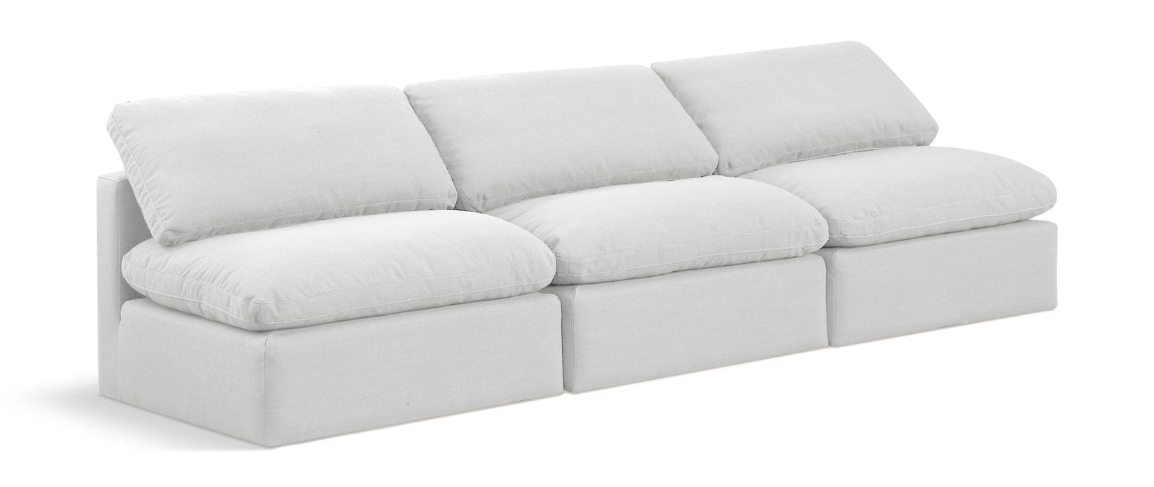 Indulge - Linen 3 Piece Modular Armless Sofa - White