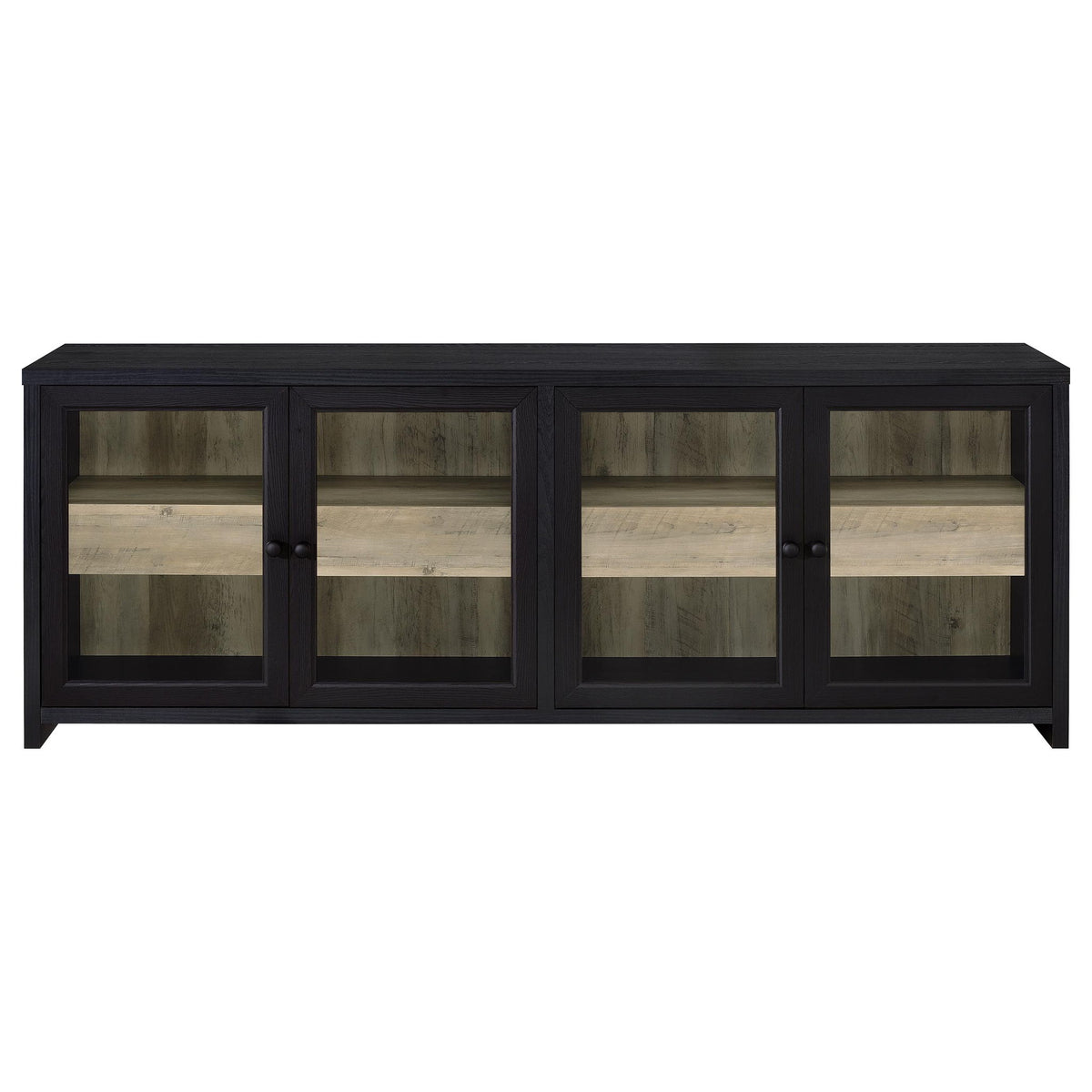 Denison 79-inch 4-door TV Stand Media Console Black