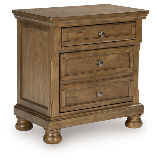 Feddinger - Two Drawer Night Stand - Medium Brown