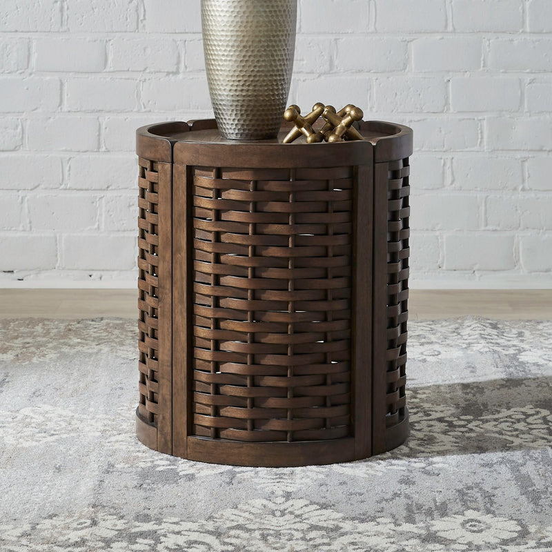 Warren Park - Round End Table - Coffee Brown