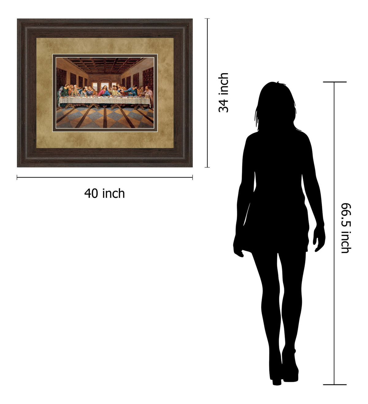 Last Supper - Framed Print Wall Art - Light Brown
