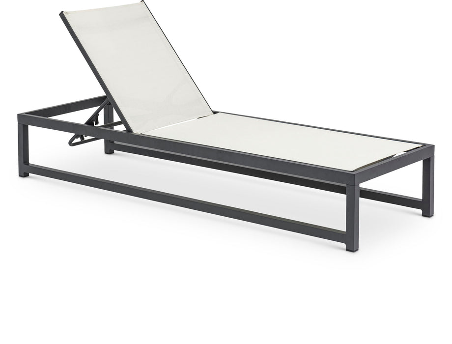 Maldives - Water Resistant Outdoor Patio Adjustable Sun Chaise Lounge Chair With Gray Base