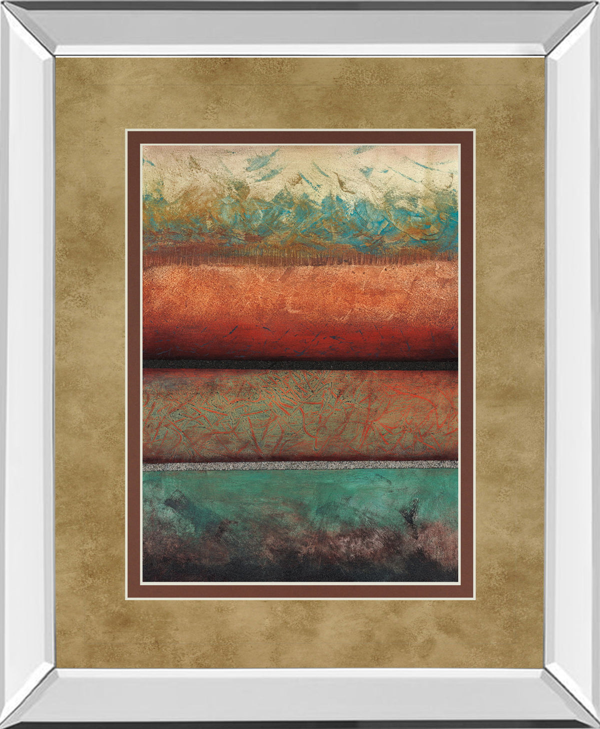 Excitement By Laurie Fields - Mirror Framed Print Wall Art - Light Brown