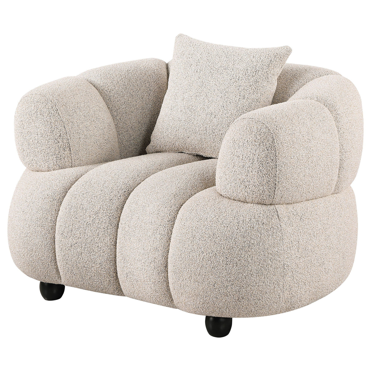 Whitney Contemporary Channel Tufted Woven Fabric Upholstered Accent Chair