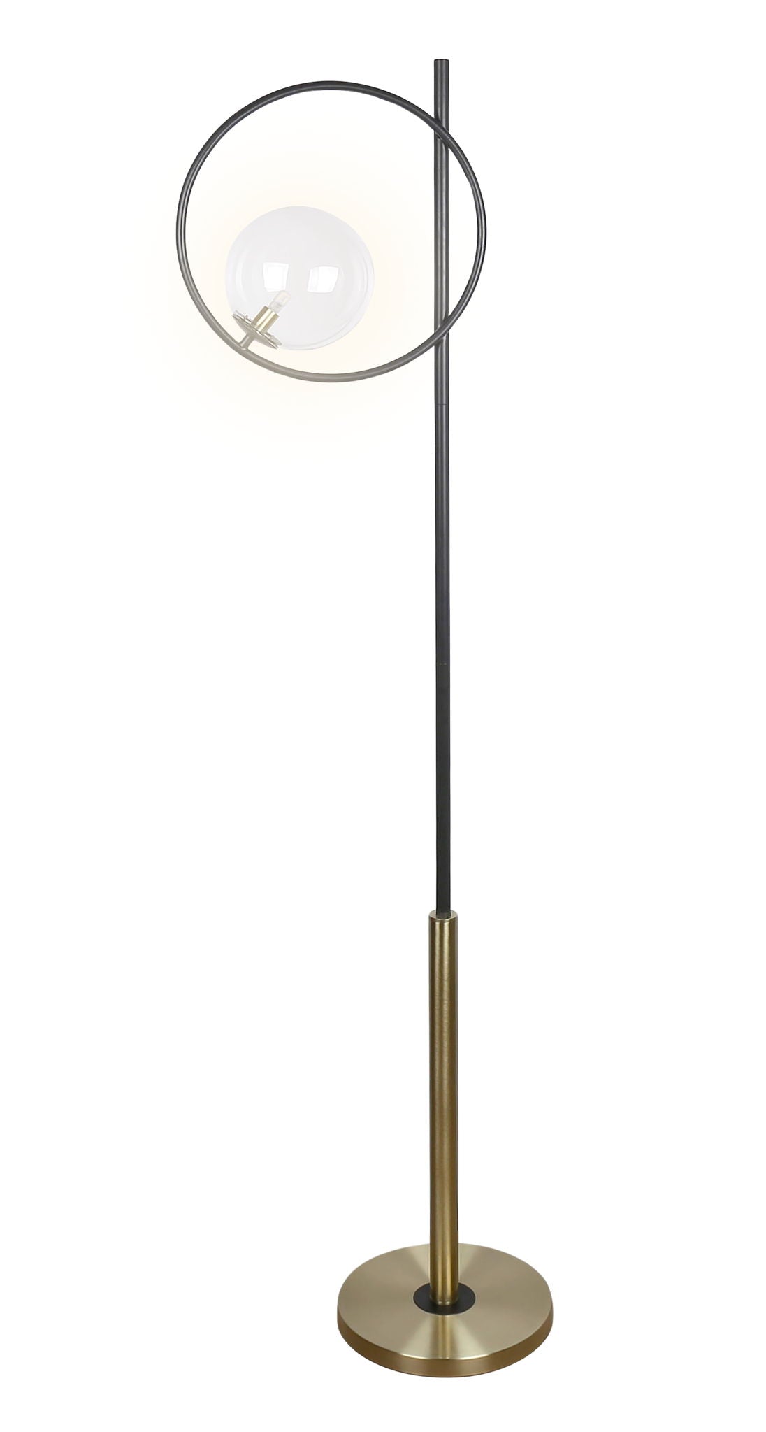 "Glass Orbs" Metal Floor Lamp - Matte Black / Soft Gold / Clear