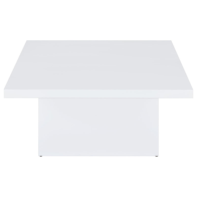 Devar Square Engineered Wood Coffee Table White High Gloss