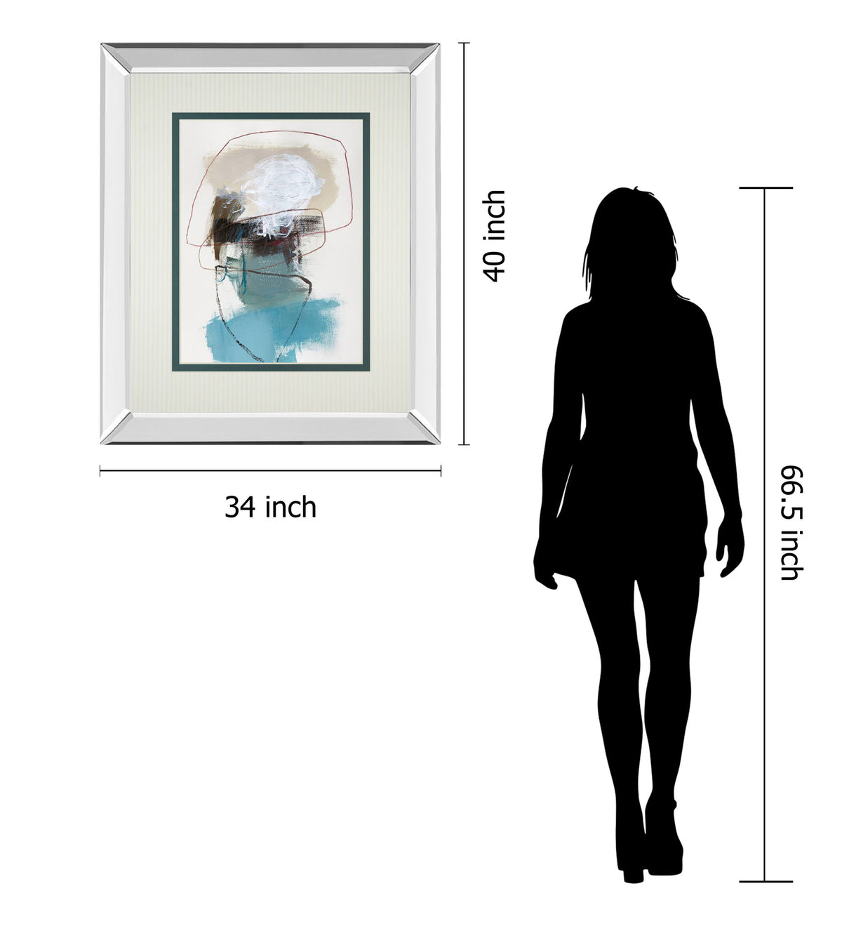 In The Middle II By Barnes Mirrored Frame - Beige