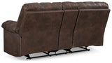 Derwin Reclining Loveseat with Console - Nut